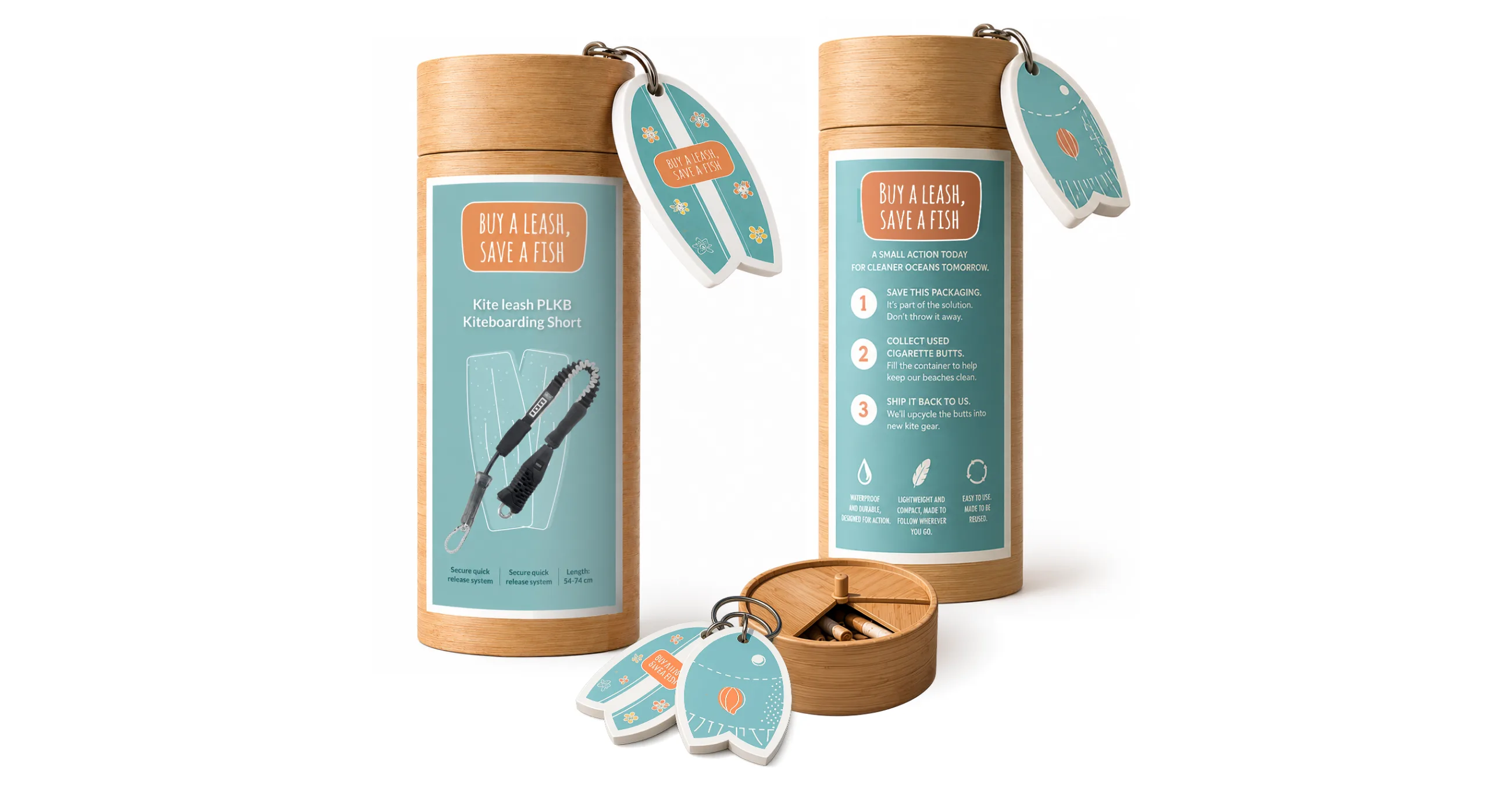 Buy a Leash, Save a Fish — the problem: cigarette butts threaten aquatic life