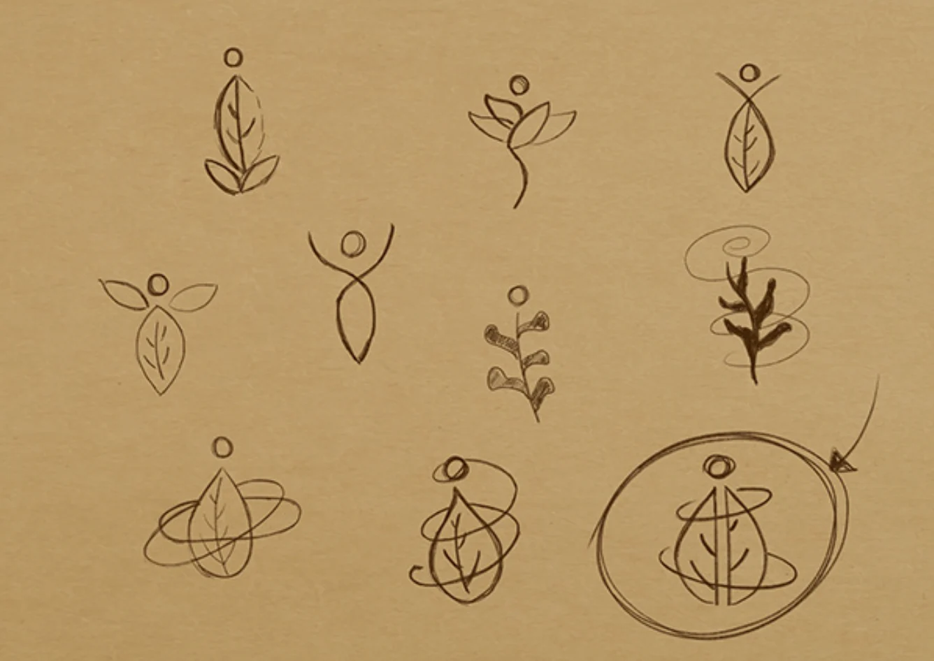 Green Spirits logo sketches