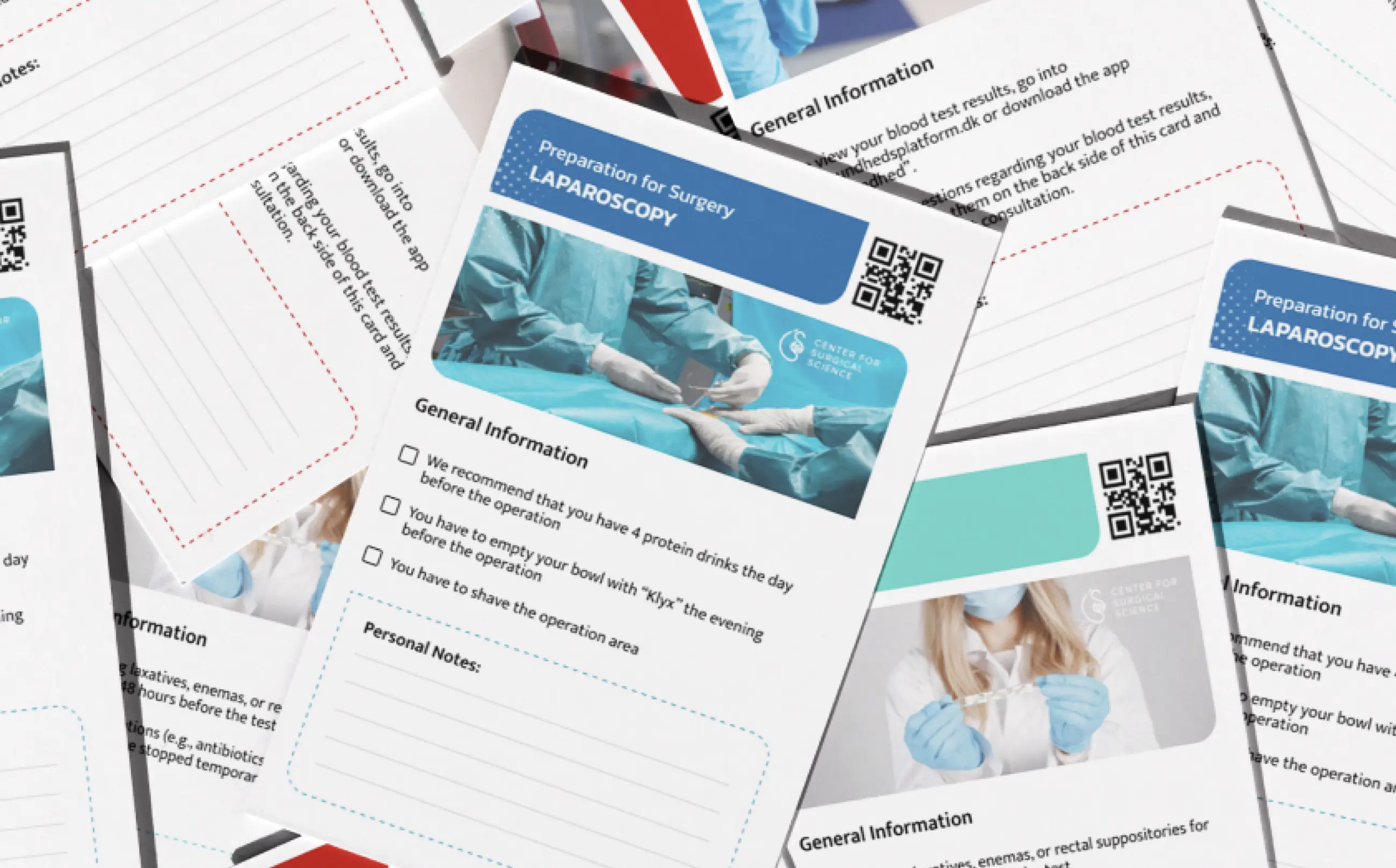 Patient-Centred Information Journey — printed informative cards